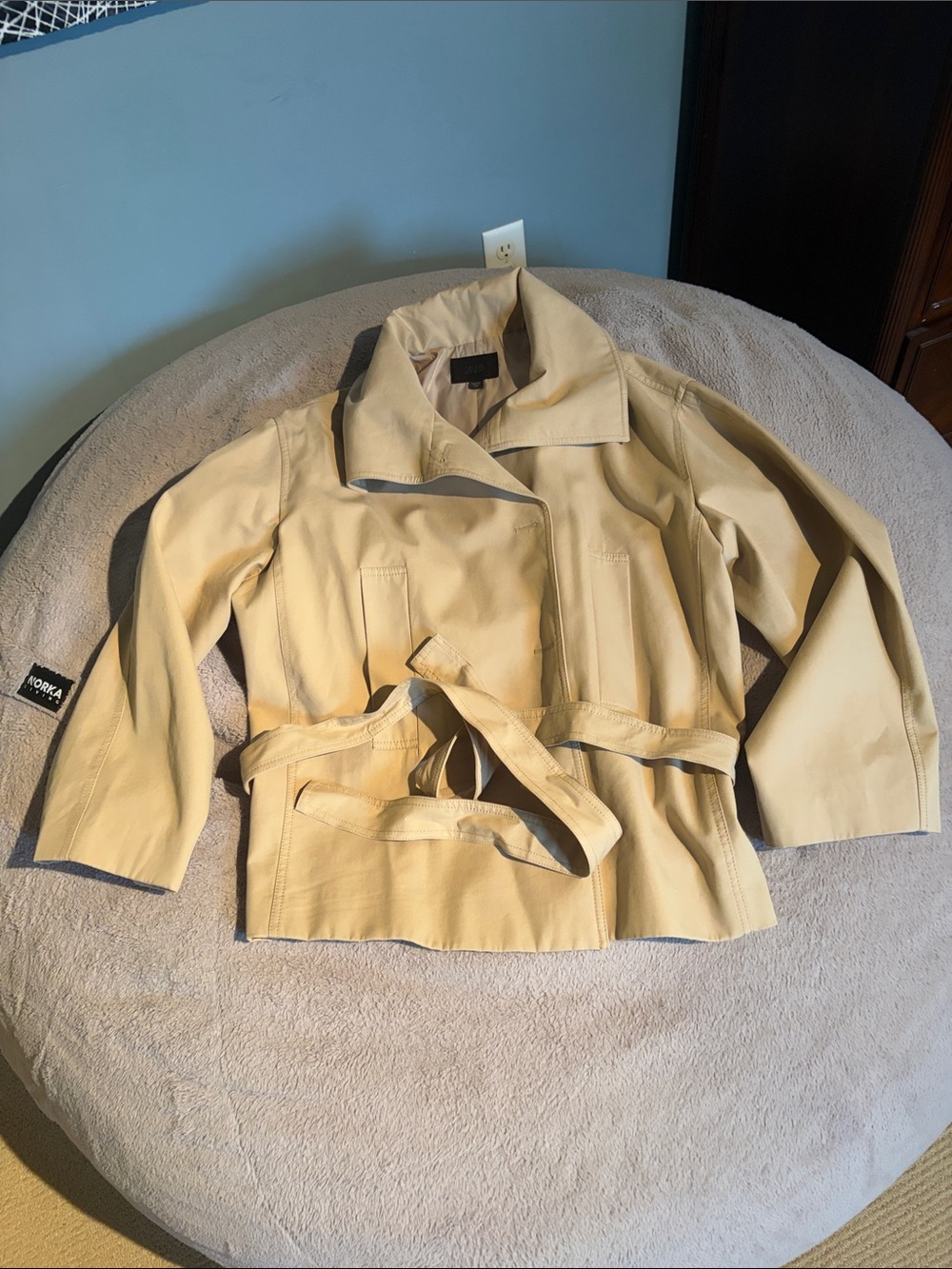 Zara Light Yellow Belted Trench Coat